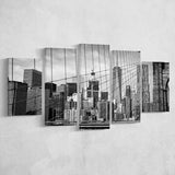 Brooklyn Bridge Art New York City 5 Piece Canvas Prints Wall Art Decor, Multi Panels, Mixed Canvas