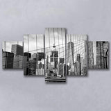 Brooklyn Bridge Art New York City 5 Piece Canvas Prints Wall Art Decor, Multi Panels, Mixed Canvas