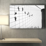 Brooklyn Bridge Black And White Print, Painters On The Brooklyn Bridge Canvas Prints Wall Art Home Decor
