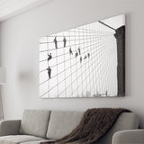 Brooklyn Bridge Black And White Print, Painters On The Brooklyn Bridge Canvas Prints Wall Art Home Decor