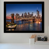 Brooklyn Bridge Lower Manhattan Framed Art Prints Wall Decor - Painting Prints, Framed Picture