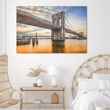 Brooklyn Bridge At Dawn Canvas Wall Art - Canvas Prints, Prints for Sale, Canvas Painting, Canvas On Sale