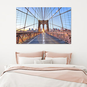 Brooklyn Bridge At Nigth Canvas Wall Art - Canvas Prints, Prints for Sale, Canvas Painting, Canvas On Sale