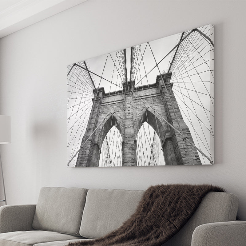 Brooklyn Bridge in New York City Brooklyn Bridge Black and White Canva ...