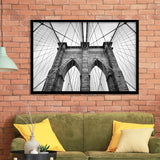 Brooklyn Bridge in New York City Brooklyn Bridge Black and White Framed Art Prints Wall Decor - Painting Prints, Framed Picture