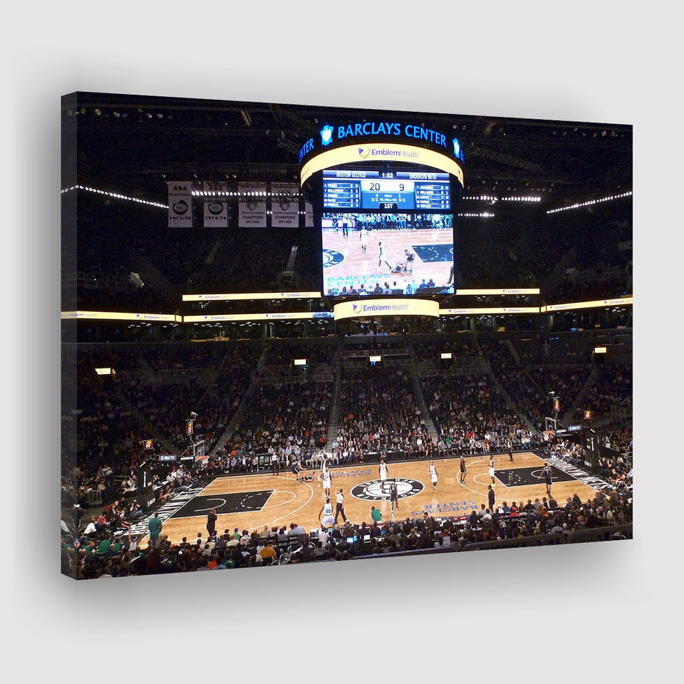Brooklyn Nets Stadium Canvas Prints Barclays Center Wall Art Basketball,Sport Stadium Art Prints, Fan Gift, Wall Decor