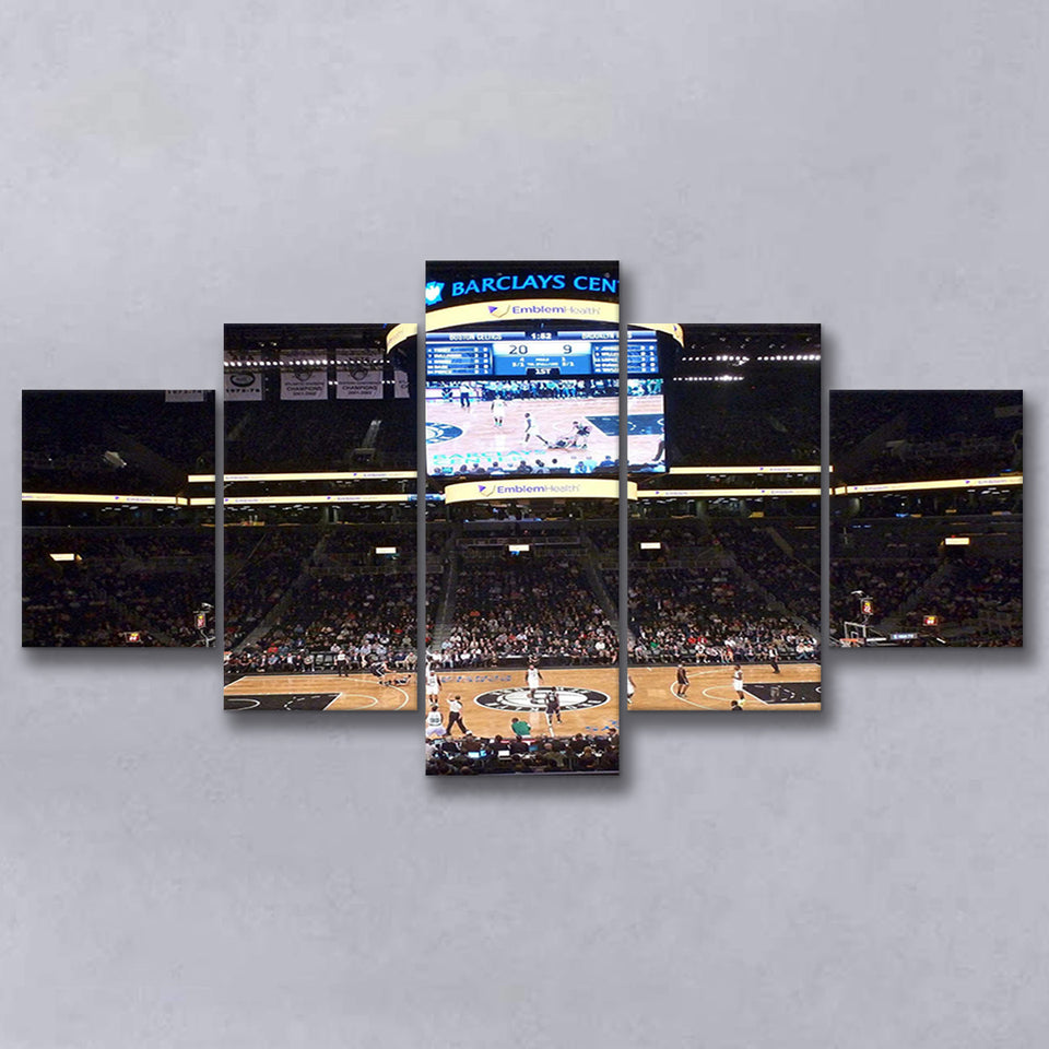 Brooklyn Nets Stadium Canvas Prints Barclays Center Wall Art Basketball,Multi Panels,Sport Stadium Art Prints, Fan Gift
