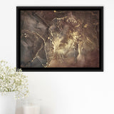 Brown Marble Wall Decor, Abstract Gold Print, Framed Canvas Prints Wall Art Home Decor,Floating Frame, Ready to Hang