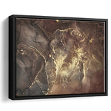 Brown Marble Wall Decor, Abstract Gold Print, Framed Canvas Prints Wall Art Home Decor,Floating Frame, Ready to Hang