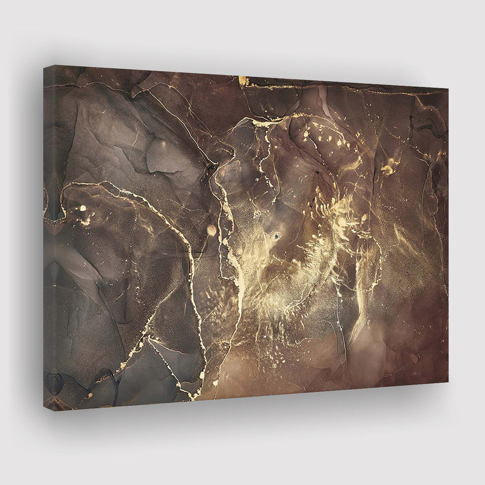 Brown Marble Wall Decor, Abstract Gold Print, Canvas Prints Wall Art Home Decor