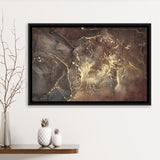 Brown Marble Wall Decor, Abstract Gold Print, Framed Canvas Prints Wall Art Home Decor,Floating Frame, Ready to Hang