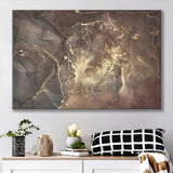 Brown Marble Wall Decor, Abstract Gold Print, Canvas Prints Wall Art Home Decor