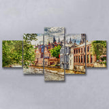Bruges Wall Art, Bruges Painting, Bruges, Multi Panels, 5 Pieces, Canvas Prints Wall Art Home Decor