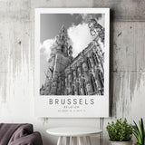 Brussels, Belgium Black And White Art Canvas Prints Wall Art Home Decor