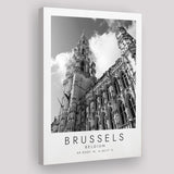 Brussels, Belgium Black And White Art Canvas Prints Wall Art Home Decor