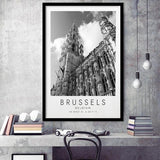 Brussels, Belgium Black And White Art Framed Art Prints Wall Art Decor, Framed Picture