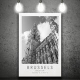 Brussels, Belgium Black And White Art Canvas Prints Wall Art Home Decor