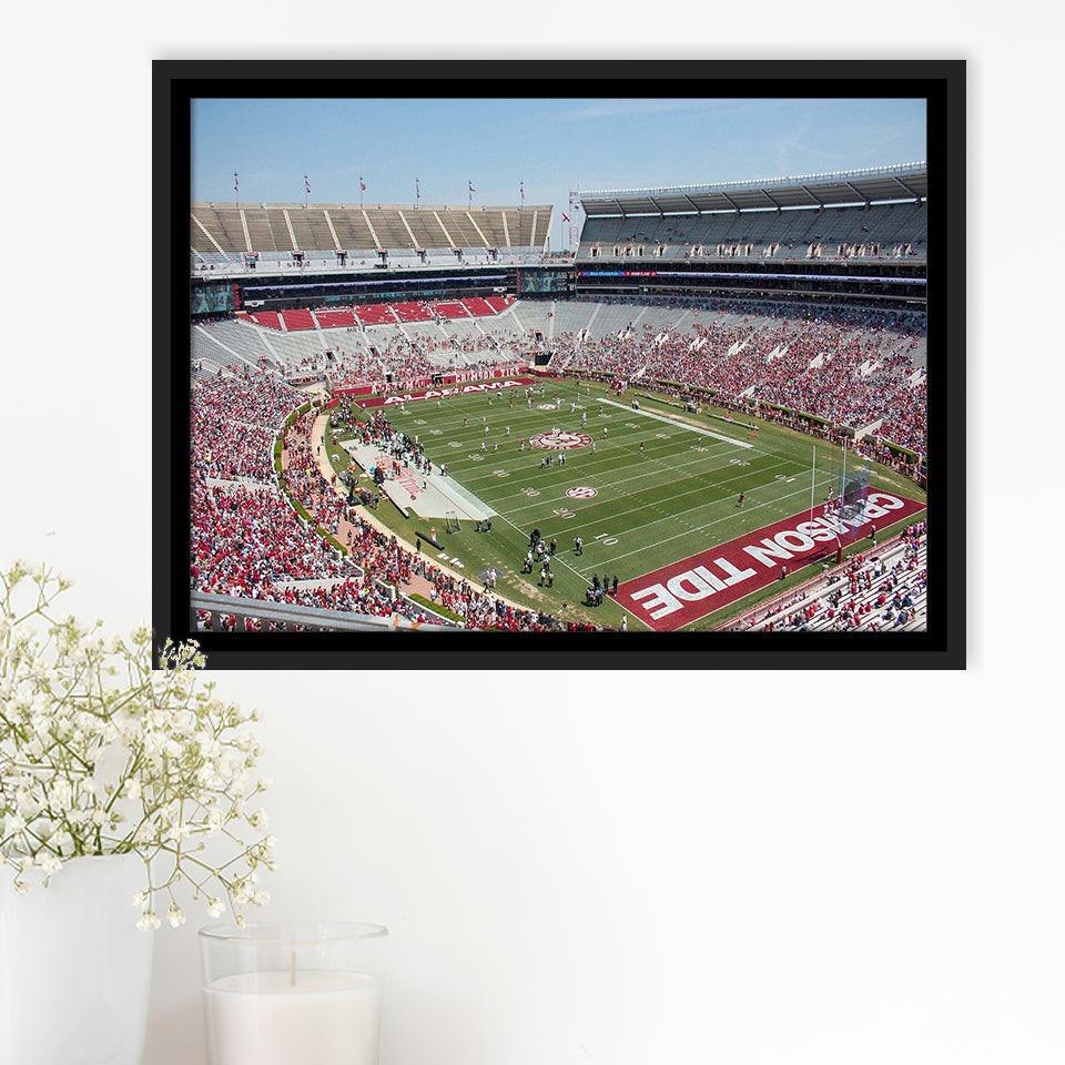 Bryant Denny Stadium Framed Canvas Prints Alabama Crimson Tide Poster,Sport Stadium Art Prints, Fan Gift