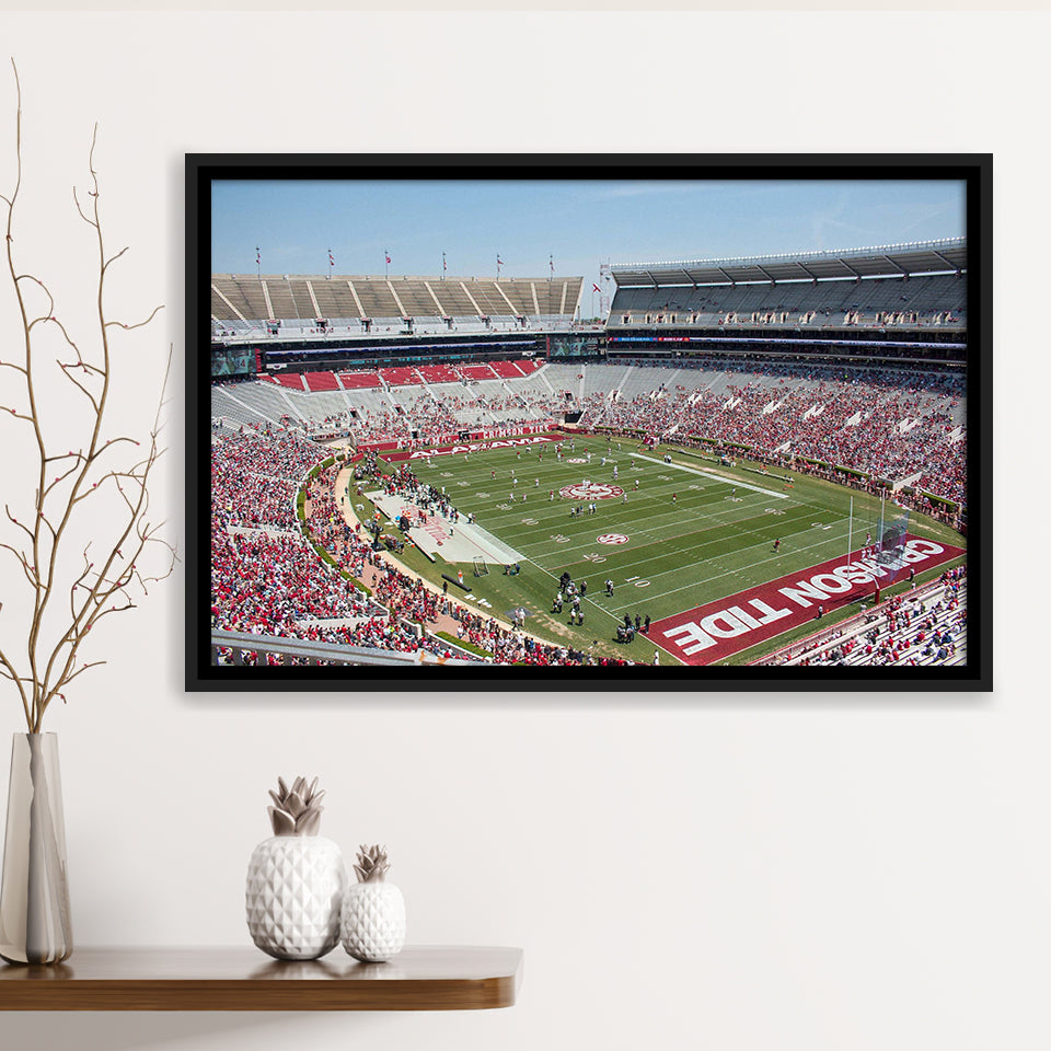 Bryant Denny Stadium Framed Canvas Prints Alabama Crimson Tide Poster,Sport Stadium Art Prints, Fan Gift