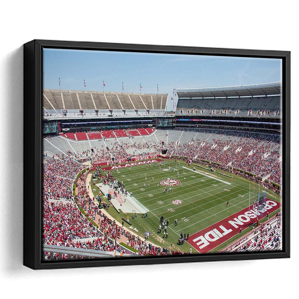 Bryant Denny Stadium Framed Canvas Prints Alabama Crimson Tide Poster,Sport Stadium Art Prints, Fan Gift