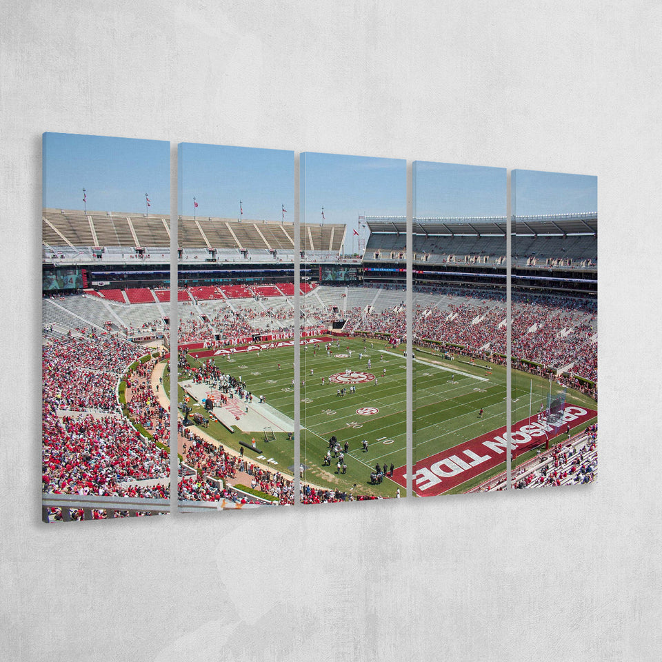 Bryant Denny Stadium Canvas Prints Alabama Crimson Tide Poster,Multi Panels B,Sport Stadium Art Prints, Fan Gift