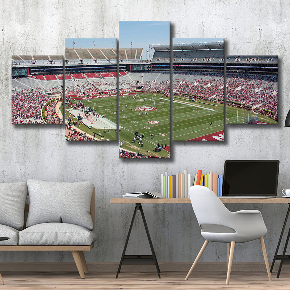 Bryant Denny Stadium Canvas Prints Alabama Crimson Tide Poster,Multi Panels,Sport Stadium Art Prints, Fan Gift