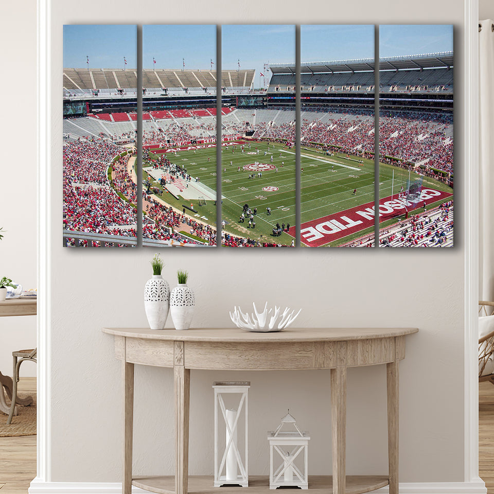 Bryant Denny Stadium Canvas Prints Alabama Crimson Tide Poster,Multi Panels B,Sport Stadium Art Prints, Fan Gift