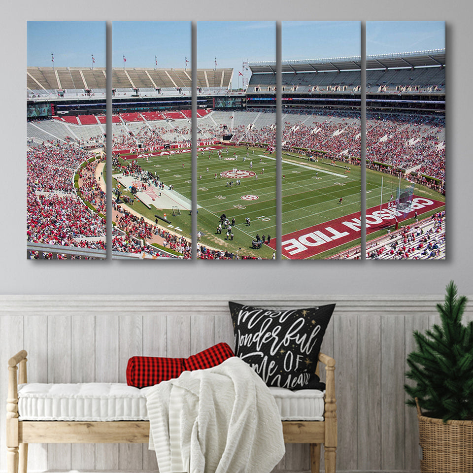 Bryant Denny Stadium Canvas Prints Alabama Crimson Tide Poster,Multi Panels B,Sport Stadium Art Prints, Fan Gift
