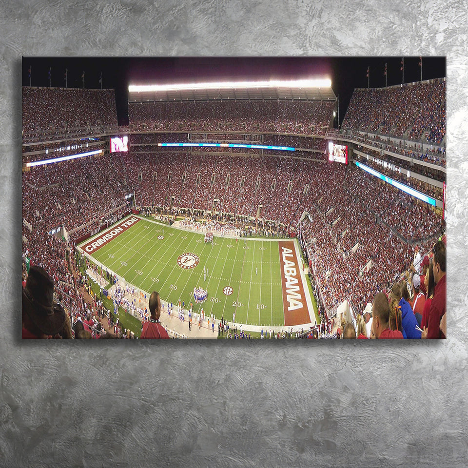 Bryant Denny Stadium Canvas Prints Alabama Crimson Tide Wall,Sport Stadium Art Prints, Fan Gift, Wall Decor