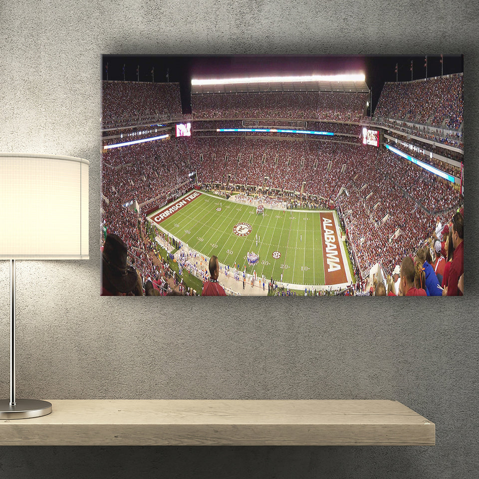 Bryant Denny Stadium Canvas Prints Alabama Crimson Tide Wall,Sport Stadium Art Prints, Fan Gift, Wall Decor