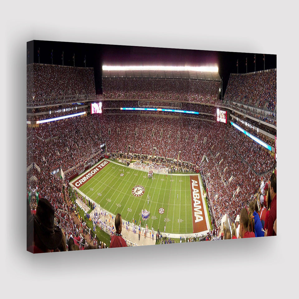 Bryant Denny Stadium Canvas Prints Alabama Crimson Tide Wall,Sport Stadium Art Prints, Fan Gift, Wall Decor