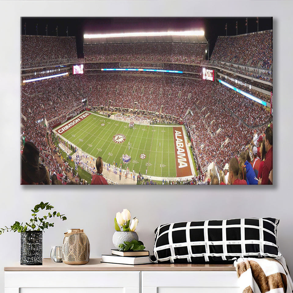 Bryant Denny Stadium Canvas Prints Alabama Crimson Tide Wall,Sport Stadium Art Prints, Fan Gift, Wall Decor