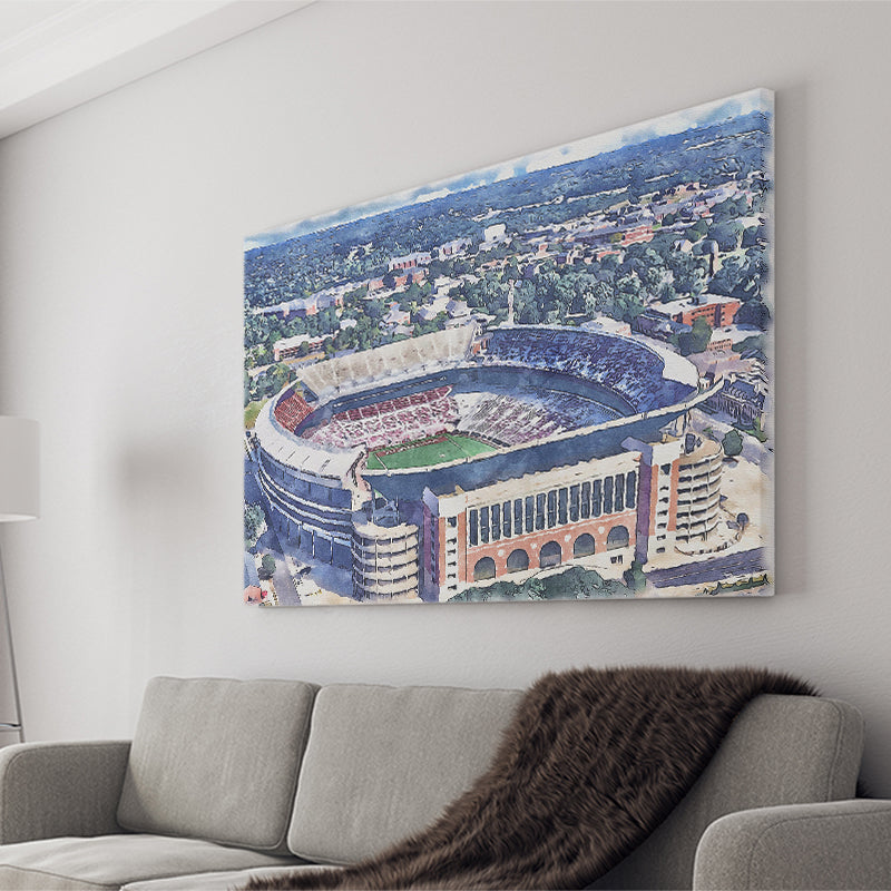 Bryant–Denny Stadium Alabama Stadium Watercolor, Sport Art Prints Fan Gift, Canvas Prints Wall Art Decor