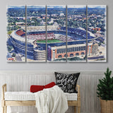 Bryant–Denny Stadium Alabama Stadium Watercolor, 5 Pieces B, Multi Panel Canvas Prints Wall Art Decor