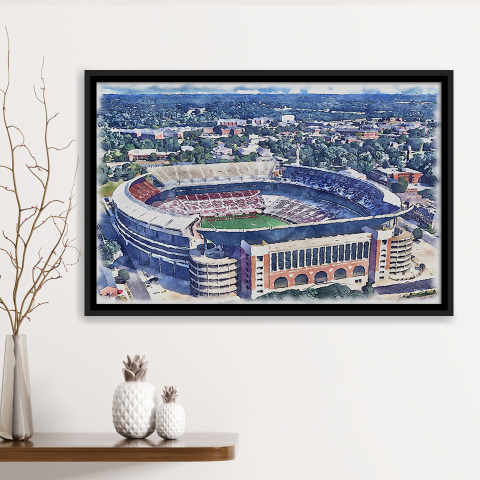 Bryant–Denny Stadium Alabama Stadium Watercolor, Sport Art Prints Fan Gift, Framed Canvas Prints Wall Art Decor