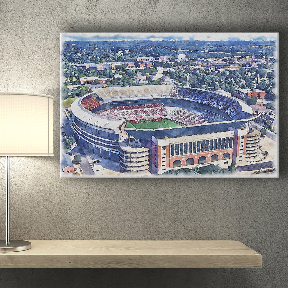 Bryant–Denny Stadium Alabama Stadium Watercolor, Sport Art Prints Fan Gift, Canvas Prints Wall Art Decor