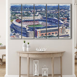 Bryant–Denny Stadium Alabama Stadium Watercolor, 5 Pieces B, Multi Panel Canvas Prints Wall Art Decor