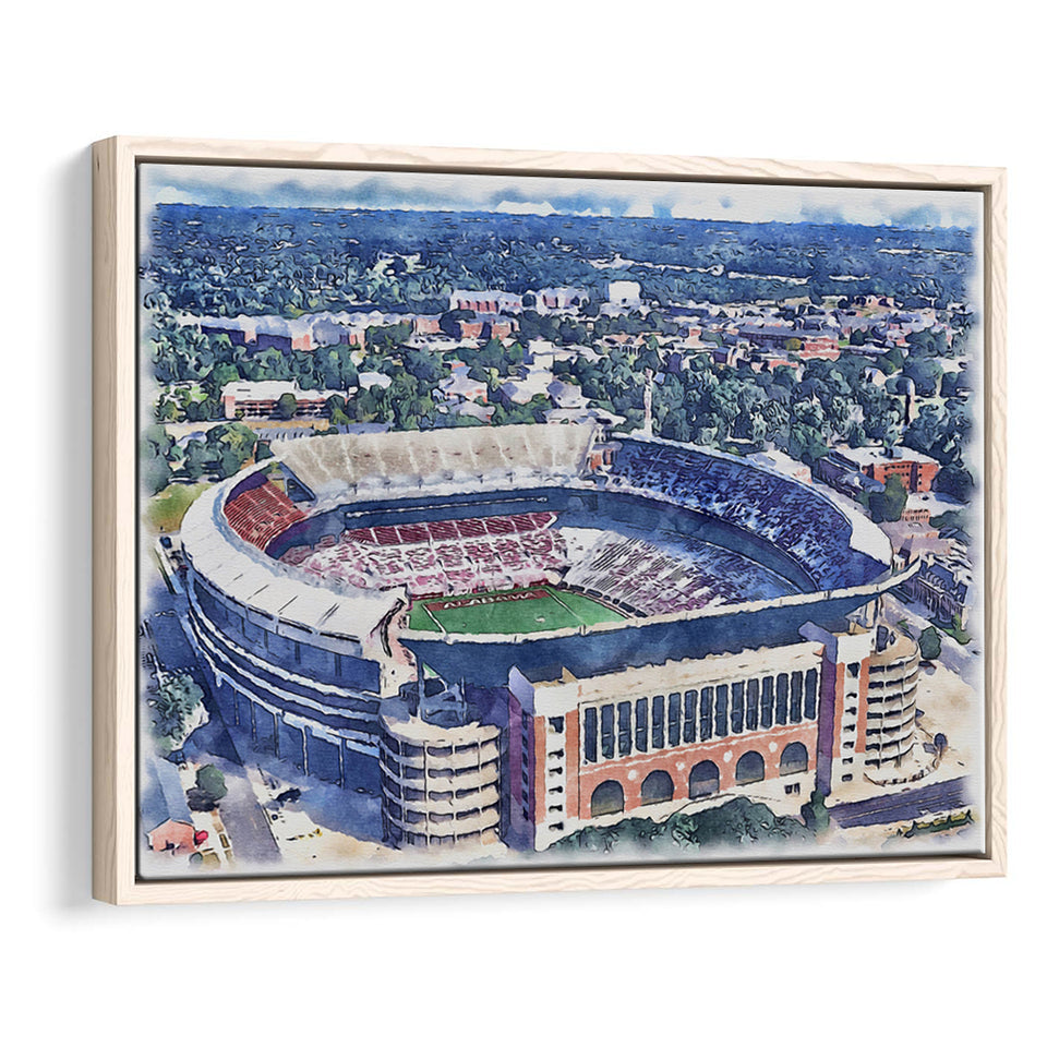 Bryant–Denny Stadium Alabama Stadium Watercolor, Sport Art Prints Fan Gift, Framed Canvas Prints Wall Art Decor