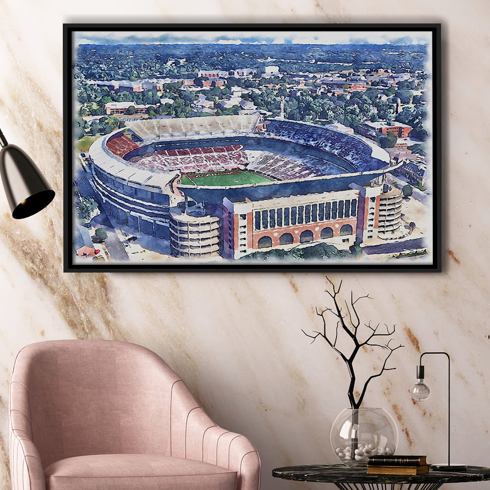 Bryant–Denny Stadium Alabama Stadium Watercolor, Sport Art Prints Fan Gift, Framed Canvas Prints Wall Art Decor