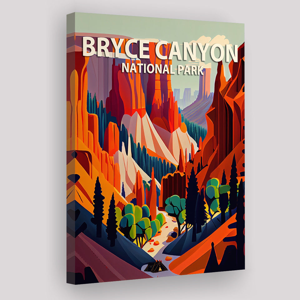 Bryce Canyon Park Retro Art Print ,City Art Print, Large Canvas, Canvas Print Wall Art Home Decor