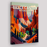 Bryce Canyon Park Retro Art Print ,City Art Print, Large Canvas, Canvas Print Wall Art Home Decor