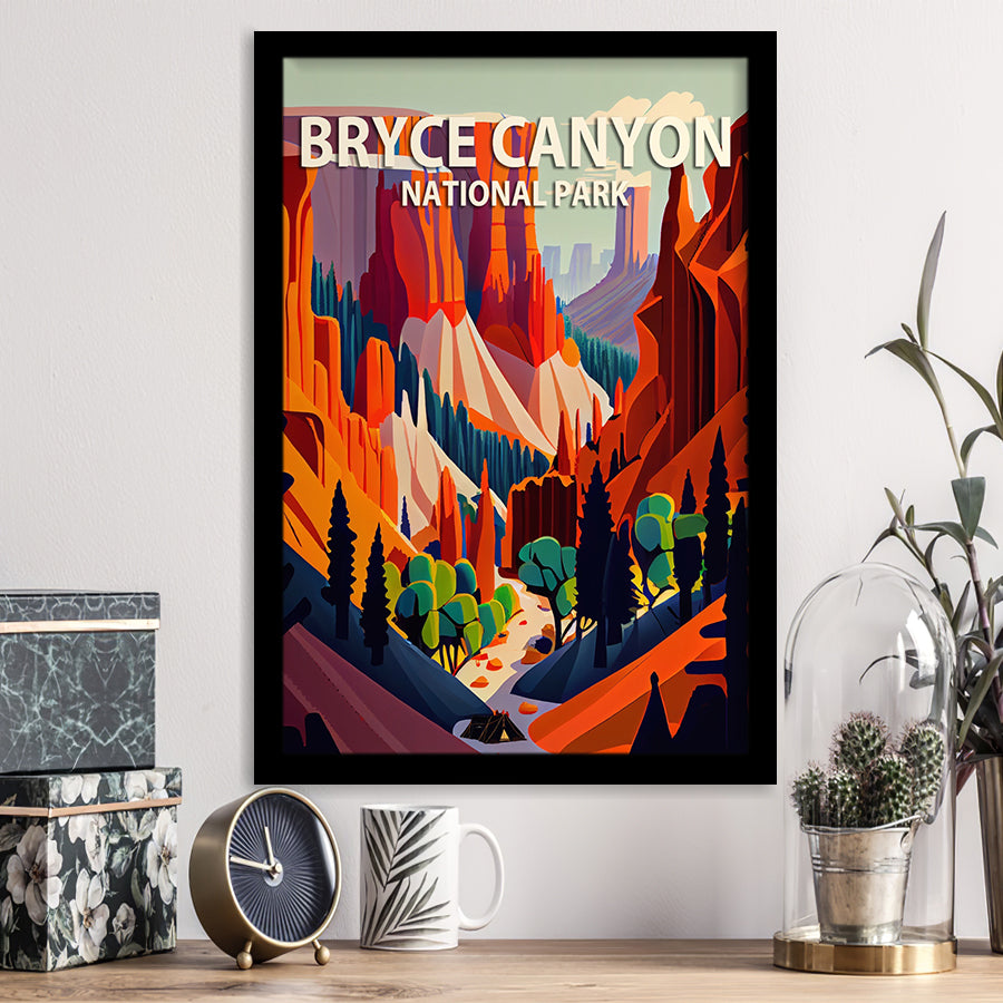 Bryce Canyon Park Retro Art Print, City Art Print, Framed Art Print Wall Art Home Decor, Framed Picture