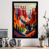 Bryce Canyon Park Retro Art Print, City Art Print, Framed Art Print Wall Art Home Decor, Framed Picture