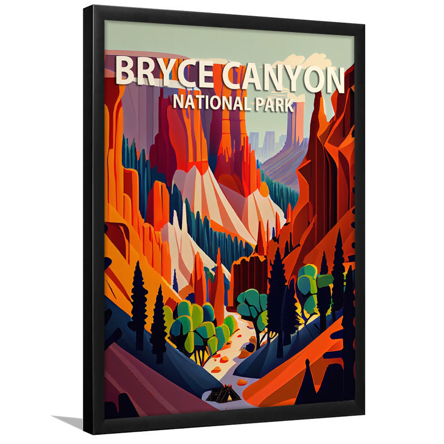Bryce Canyon Park Retro Art Print, City Art Print, Framed Art Print Wall Art Home Decor, Framed Picture