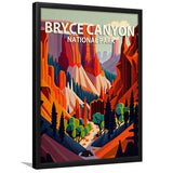 Bryce Canyon Park Retro Art Print, City Art Print, Framed Art Print Wall Art Home Decor, Framed Picture