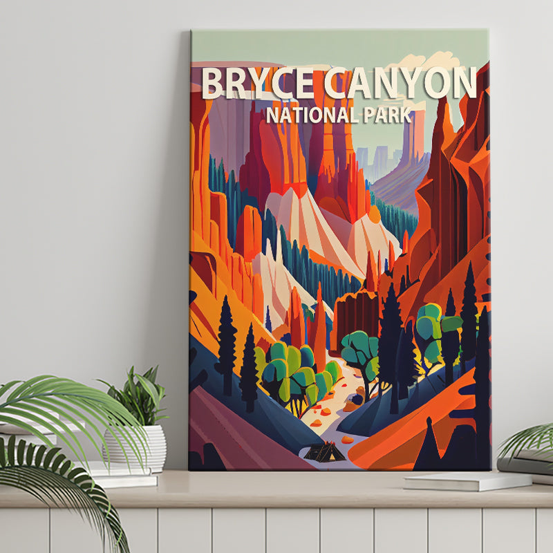 Bryce Canyon Park Retro Art Print ,City Art Print, Large Canvas, Canvas Print Wall Art Home Decor