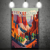 Bryce Canyon Park Retro Art Print ,City Art Print, Large Canvas, Canvas Print Wall Art Home Decor