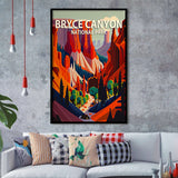 Bryce Canyon Park Retro Art Print, City Art Print, Framed Art Print Wall Art Home Decor, Framed Picture