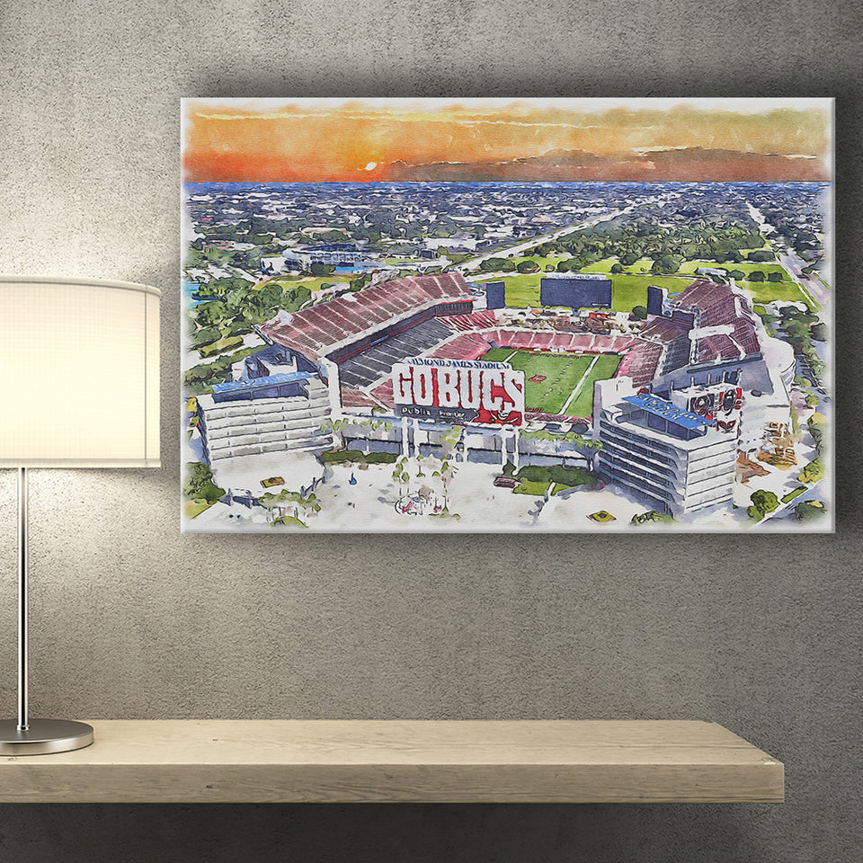 Buccaneers Football Stadium Raymond James Stadium Watercolor, Sport Art Prints Fan Gift, Canvas Prints Wall Art Decor