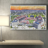 Buccaneers Football Stadium Raymond James Stadium Watercolor, Sport Art Prints Fan Gift, Canvas Prints Wall Art Decor